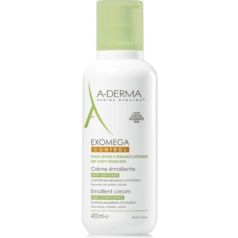 ADERMA Exomega Control Anti-Scratching Emollient Cream Μαλακτική Κρέμα Προσώπου & Σώματος Ενάντια στον Κνησμό 400ml