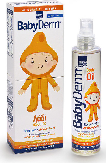 BABYDERM Body Oil Βρεφικό Ενυδατικό Λάδι Σώματος 200ml