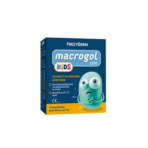 Frezyderm Macrogol 3350 Kids Σκόνη για Συμπτωματική Θεραπεία Δυσκοιλιότητας στα Παιδιά, 20x4gr