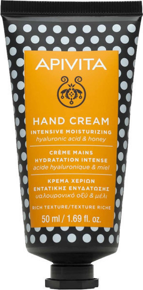Apivita Hand Cream Intensive Moisturizing Hyaluronic Acid & Honey Κρέμα Χεριών Εντατικής Ενυδάτωσης με Υαλουρονικό Οξύ και Μέλι, 50ml