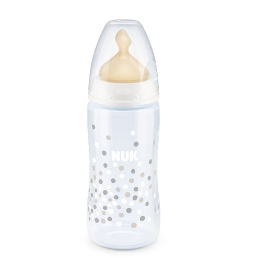 Nuk First Choice+ Temperature Control Μπιμπερό (PP) 300ml Mε Θηλή Καουτσούκ 0-6m (10.741.939) Λευκό, 1τμχ